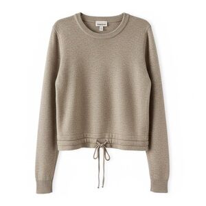 Heartloom Knit Pullover Sweater with Drawstring Hem Women’s XS Brown Tan